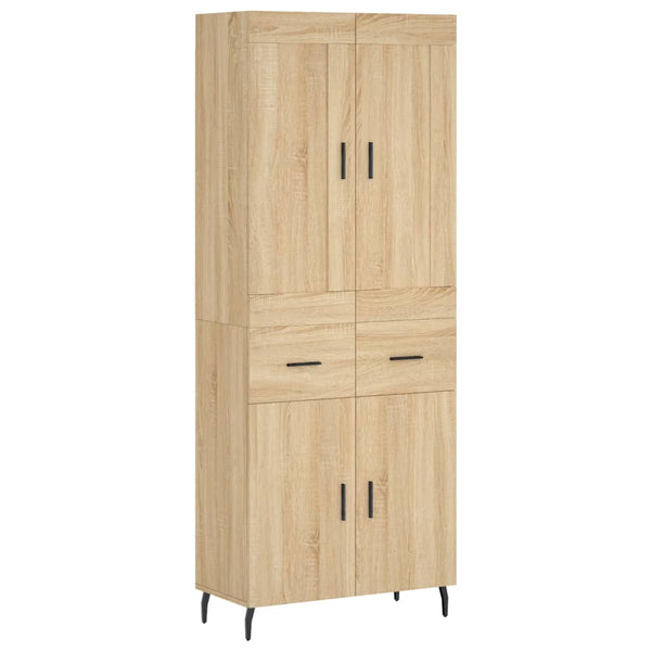 Highboard sonoma eik 69,5x34x180 cm konstruert tre