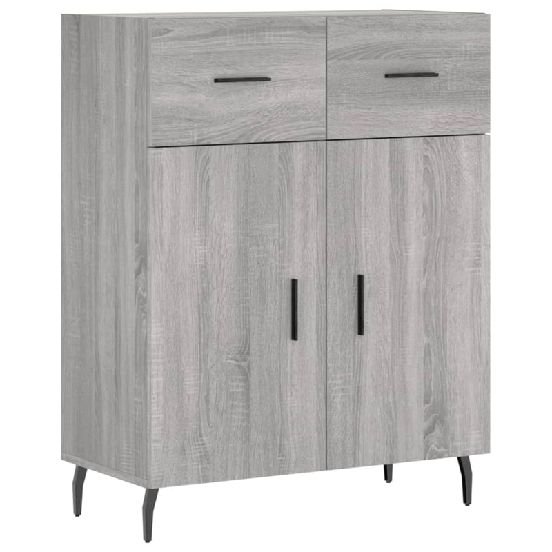 Highboard grå sonoma 69,5x34x180 cm konstruert tre