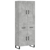 Highboard betong grå 69,5x34x180 cm konstruert tre