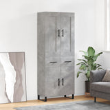 Highboard betong grå 69,5x34x180 cm konstruert tre