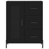 Highboard svart 69,5x34x180 cm konstruert tre