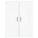 Highboard hvit 69,5x34x180 cm konstruert tre