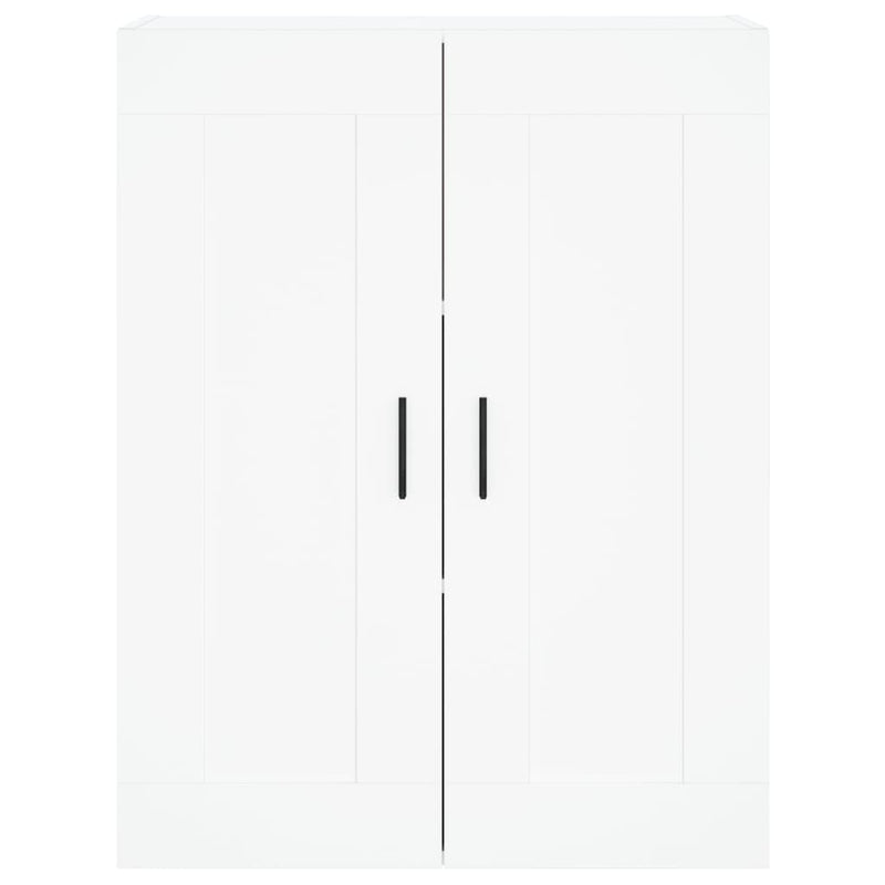 Highboard hvit 69,5x34x180 cm konstruert tre