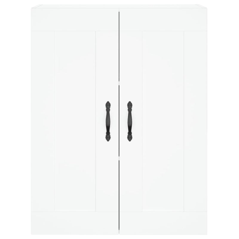 Highboard hvit 69,5x34x180 cm konstruert tre