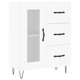 Highboard hvit 69,5x34x180 cm konstruert tre