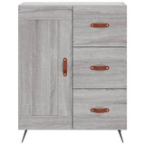 Highboard grå sonoma 69,5x34x180 cm konstruert tre