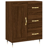 Highboard brun eik 69,5x34x180 cm konstruert tre