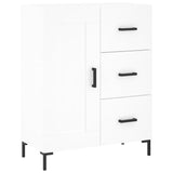 Highboard hvit 69,5x34x180 cm konstruert tre