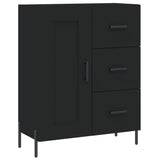 Highboard svart 69,5x34x180 cm konstruert tre