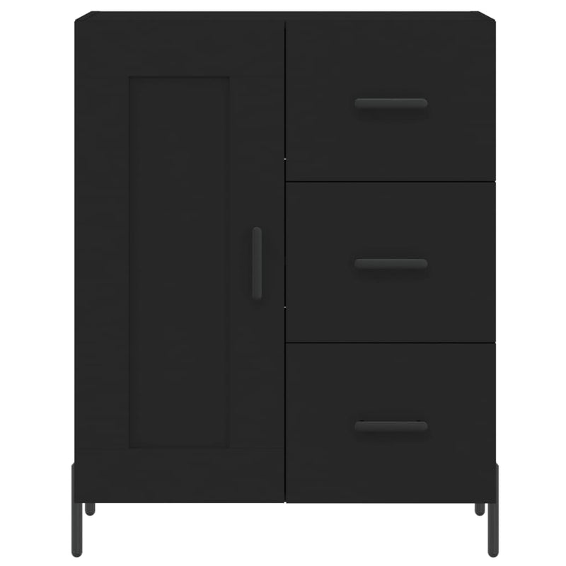 Highboard svart 69,5x34x180 cm konstruert tre