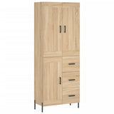 Highboard sonoma eik 69,5x34x180 cm konstruert tre