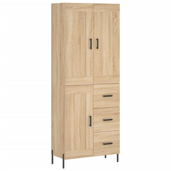 Highboard sonoma eik 69,5x34x180 cm konstruert tre