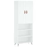 Highboard hvit 69,5x34x180 cm konstruert tre