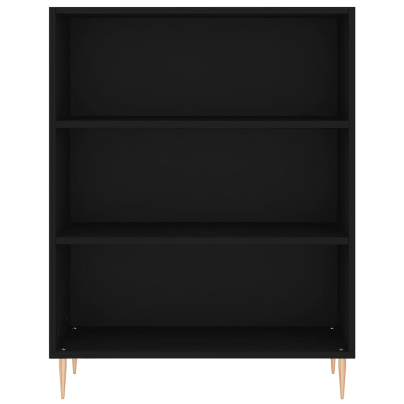 Highboard svart 69,5x34x180 cm konstruert tre