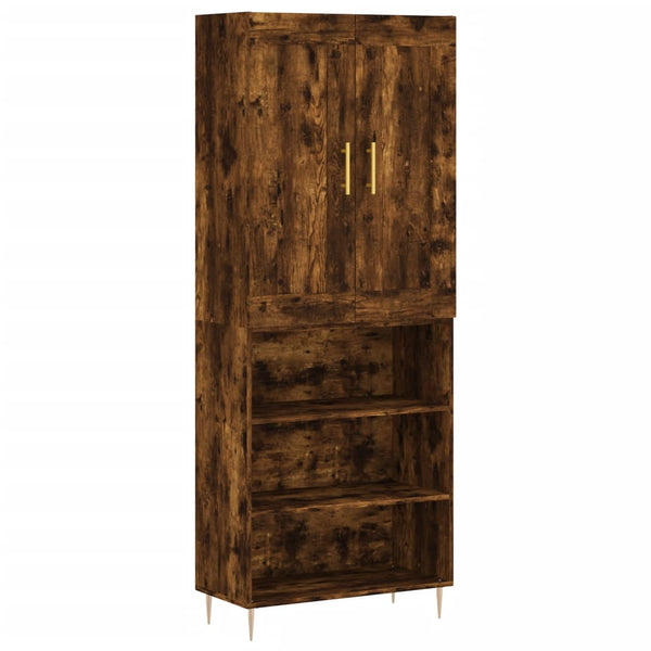 Highboard røkt eik 69,5x34x180 cm konstruert tre