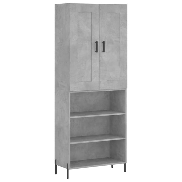 Highboard betong grå 69,5x34x180 cm konstruert tre