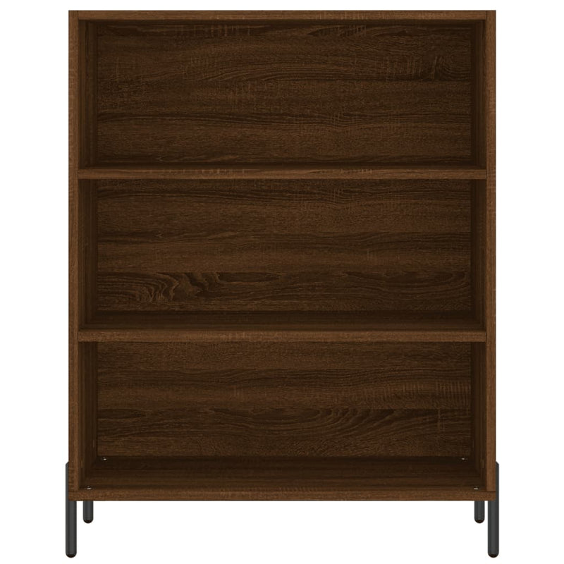 Highboard brun eik 69,5x34x180 cm konstruert tre