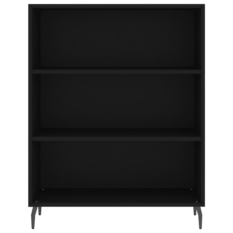 Highboard svart 69,5x34x180 cm konstruert tre