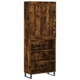 Highboard røkt eik 69,5x34x180 cm konstruert tre