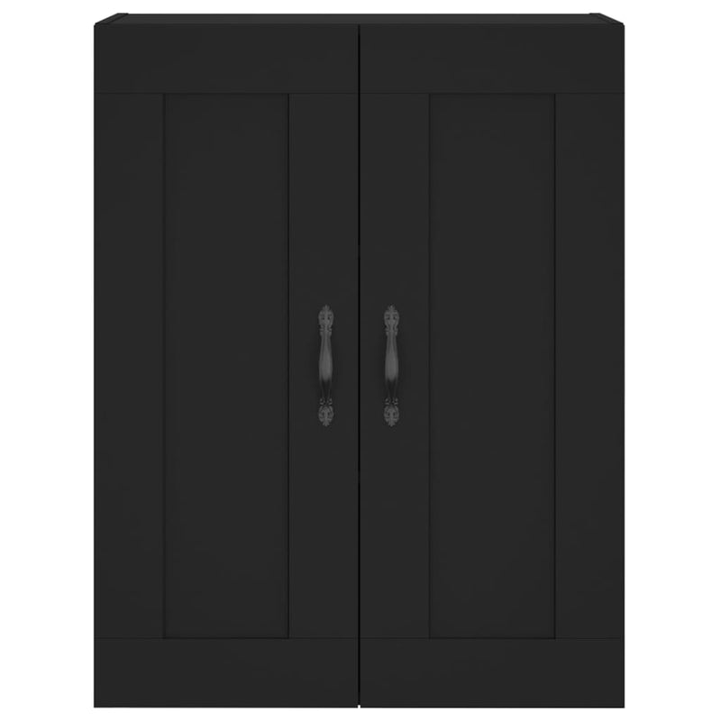 Highboard svart 69,5x34x180 cm konstruert tre
