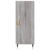 Highboard grå sonoma 34,5x34x180 cm konstruert tre