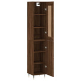 Highboard brun eik 34,5x34x180 cm konstruert tre