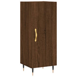 Highboard brun eik 34,5x34x180 cm konstruert tre