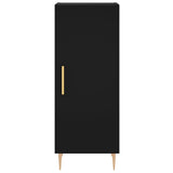 Highboard svart 34,5x34x180 cm konstruert tre