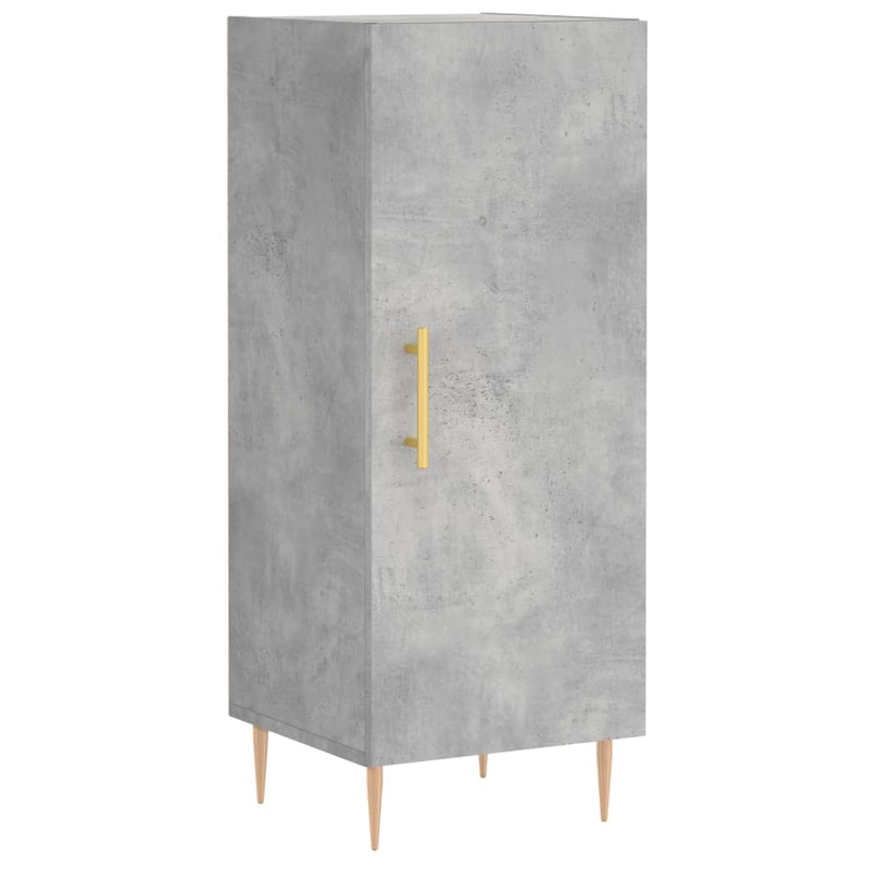 Highboard betonggrå 34,5x34x180 cm konstruert tre