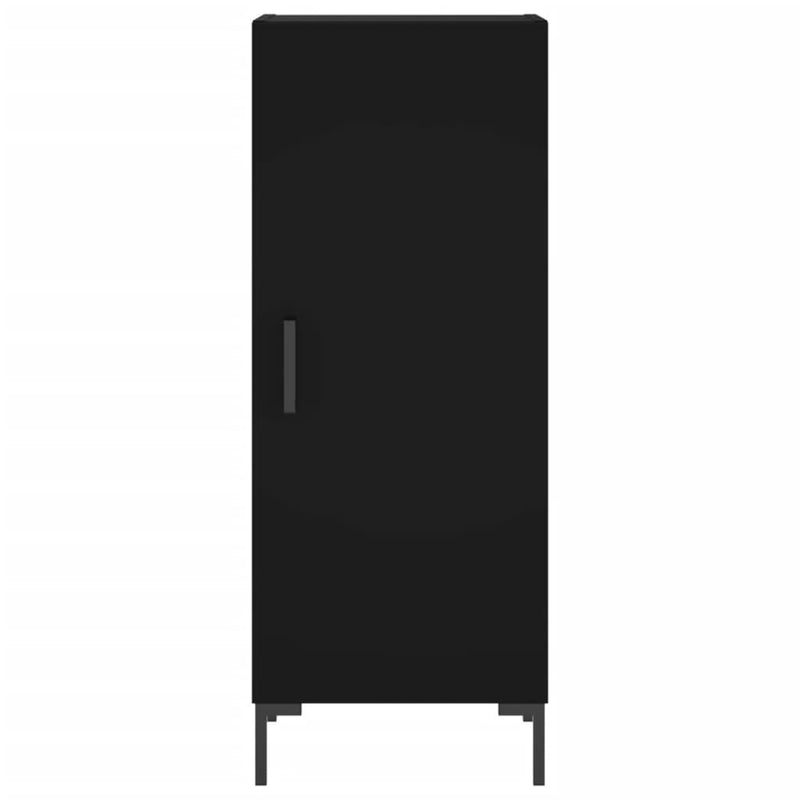 Highboard svart 34,5x34x180 cm konstruert tre