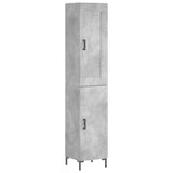 Highboard betonggrå 34,5x34x180 cm konstruert tre