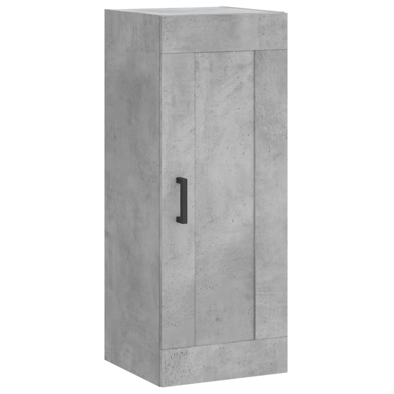 Highboard betonggrå 34,5x34x180 cm konstruert tre