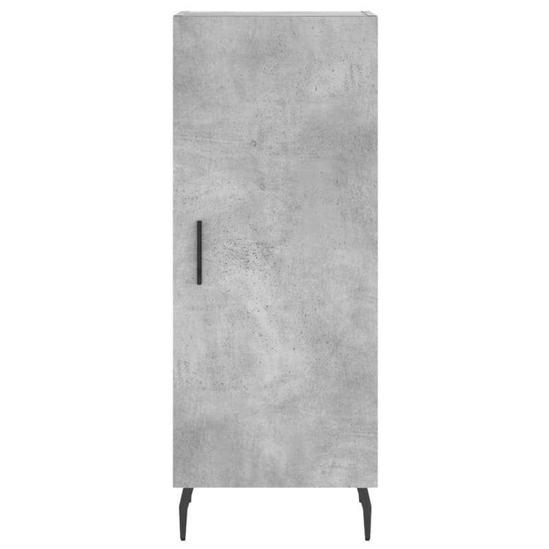 Highboard betonggrå 34,5x34x180 cm konstruert tre