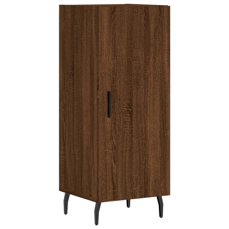 Highboard brun eik 34,5x34x180 cm konstruert tre