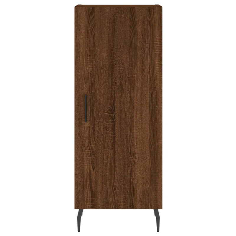 Highboard brun eik 34,5x34x180 cm konstruert tre