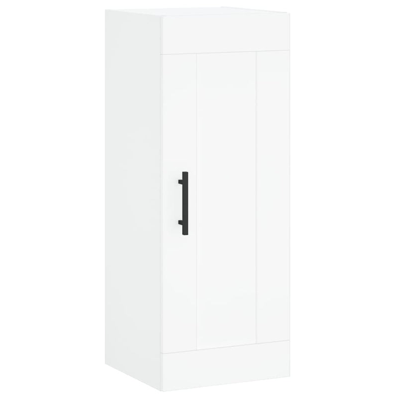 Highboard hvit 34,5x34x180 cm konstruert tre