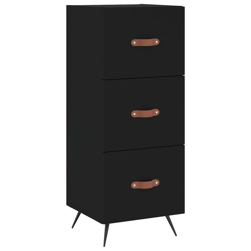 Highboard svart 34,5x34x180 cm konstruert tre