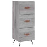 Highboard grå sonoma 34,5x34x180 cm konstruert tre