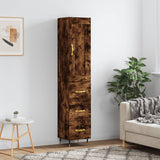 Highboard røkt eik 34,5x34x180 cm konstruert tre