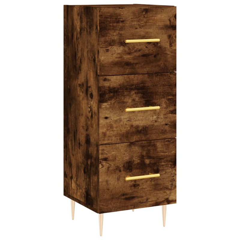 Highboard røkt eik 34,5x34x180 cm konstruert tre