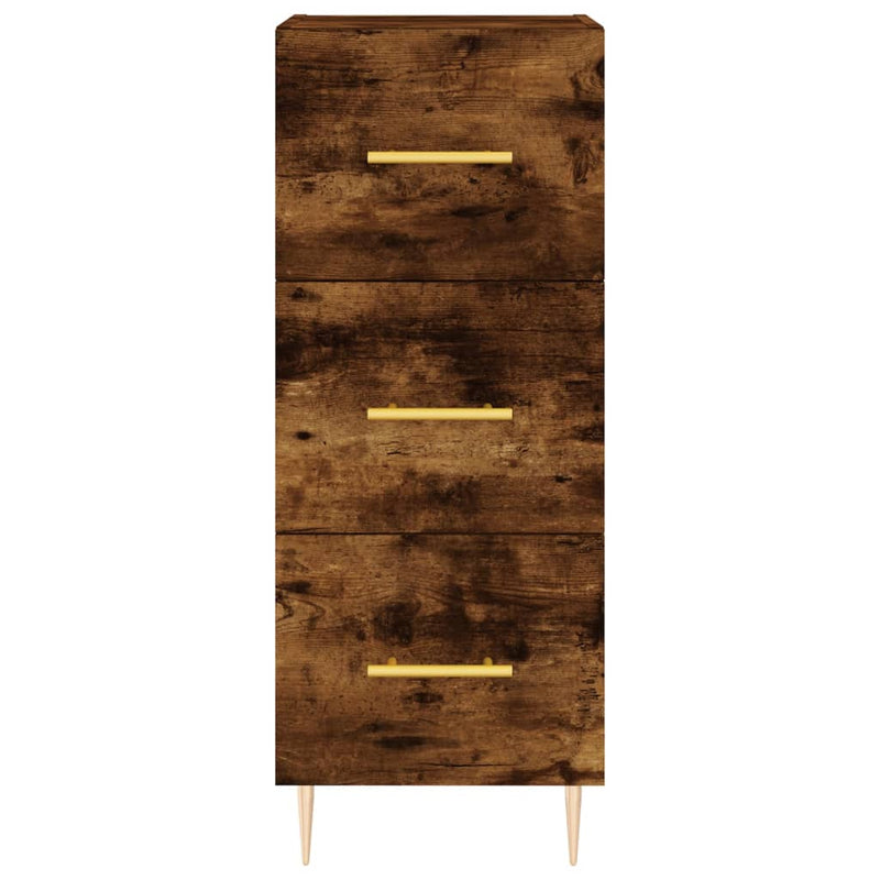 Highboard røkt eik 34,5x34x180 cm konstruert tre