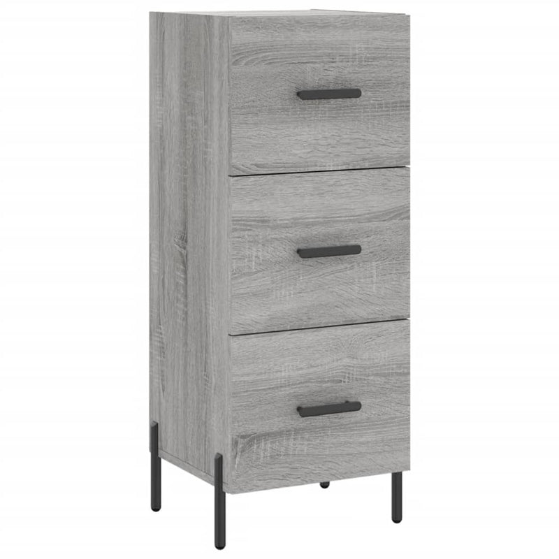 Highboard grå sonoma 34,5x34x180 cm konstruert tre