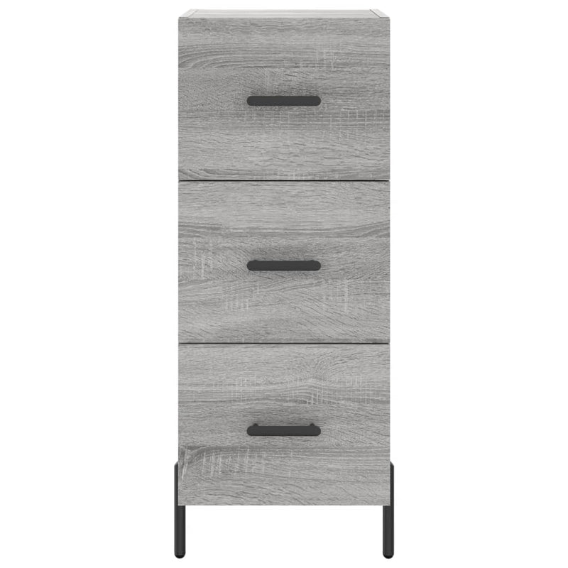 Highboard grå sonoma 34,5x34x180 cm konstruert tre