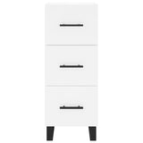 Highboard hvit 34,5x34x180 cm konstruert tre