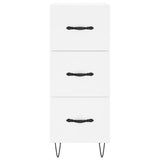 Highboard hvit 34,5x34x180 cm konstruert tre