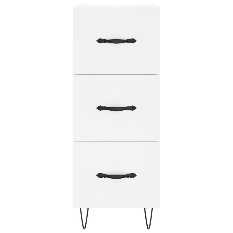 Highboard hvit 34,5x34x180 cm konstruert tre