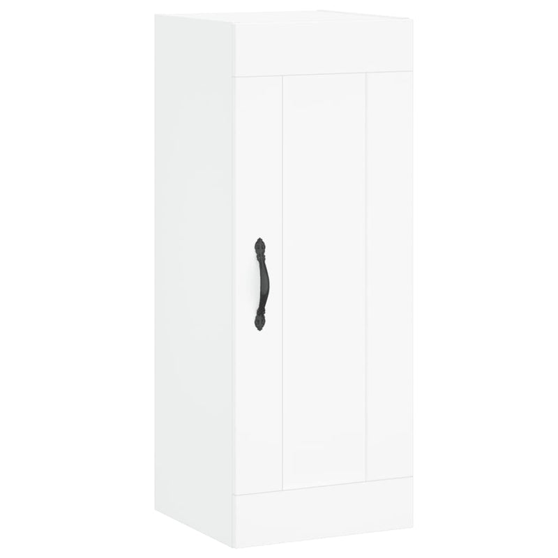 Highboard hvit 34,5x34x180 cm konstruert tre