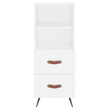 Highboard hvit 34,5x34x180 cm konstruert tre