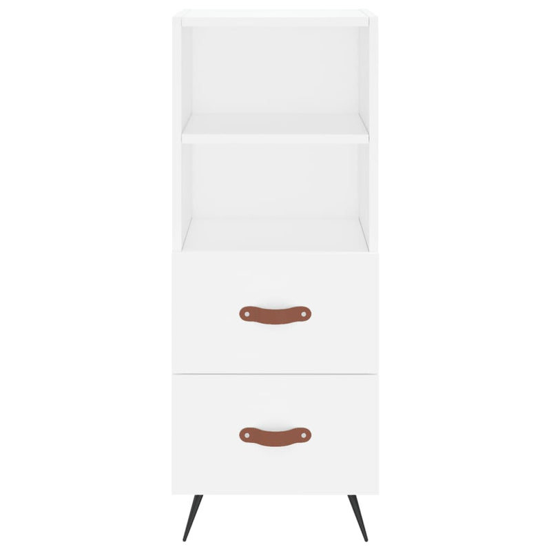 Highboard hvit 34,5x34x180 cm konstruert tre