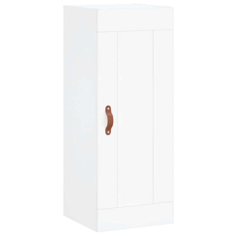 Highboard hvit 34,5x34x180 cm konstruert tre